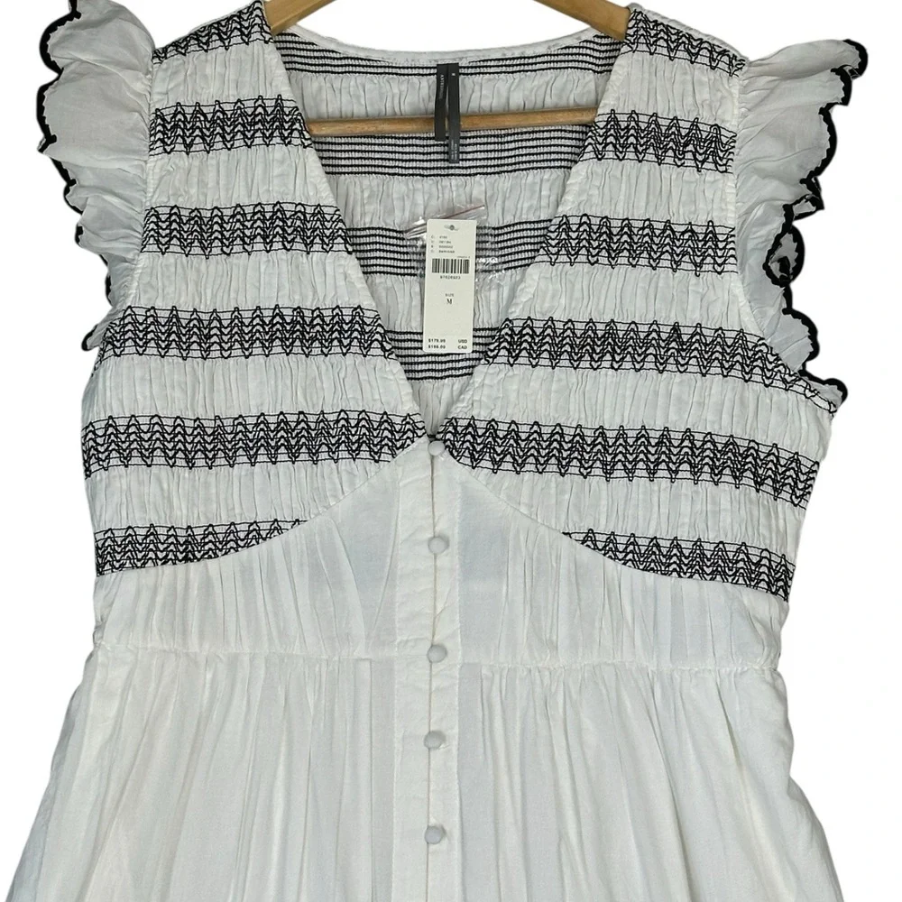 Anthropologie The Peregrine Midi Dress: Embroidered Smocked Edition Size M - Picture 5 of 13